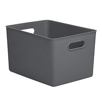 TATAY Storage Box Baobab, 22L Capacity, Polypropylene, BPA free, Anthracite Grey. Measures 29.4 x 38.5 x 23 cm