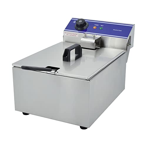 Freidora Eléctrica 10L Comercial Acero Inoxidable Capacidad de aceite máxima es 6L 3000W 220V-240V termostato 60-200 ° C