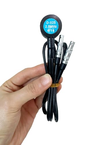 Sonda de calibre ultrasónico para medición de espesor en materiales de grano grueso como hierro fundido con frecuencia de 2.5MHz y rango de 3-300mm (acero)/≤40mm (hierro fundido gris), diámetro 14mm miniatura 1