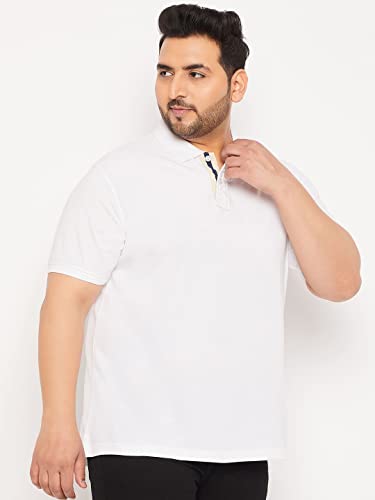 Image of Club York Men Cotton Blend Half Sleeve Polo Neck Solid Plus Size T-Shirt