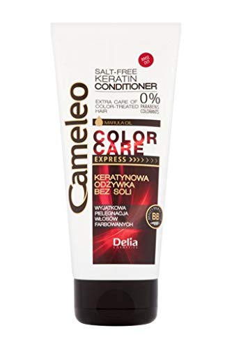 Cameleo Keratin Conditioner Express with Marula Oil for Coloured & Bleached Hair - 0% Parabens, Salt & Colorants - 200ml by Cameleo