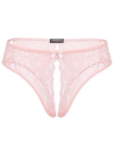 Image of Avidlove Women Lace Panties Sexy Thong Underwear Floral Lace Briefs | Womens sexy panty with Cute Bow Center Low Rise Underwear Mesh Hollow Out G-String 1-4 Pack