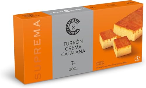 Castillo de Jijona - Turrón de Crema Catalana 200gr - Turrón Original - Tradición y Creatividad - Sin Gluten - Calidad Suprema - Receta Artesanal - Fabricado en España (Jijona)
