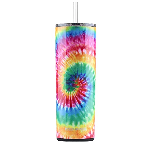 Exclusive Discount 50% Price Ice Shaker 20 oz Skinny Tumbler (Tie Dye) - Stainless Steel Tumbler & Insulated Water Bottle With Straw- Vacuum Insulated Tumbler For Hot and Cold Beverages- Holds Ice for 30+ Hours  Gronk Shaker
