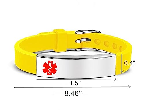 Egg Allergy Medical Bracelet for Boys Girls,Medic Disease Awareness ID Bracelet Stainless Steel Adjust Silicone Allergies Emergency First Aid Wristband Monitoring Systems2