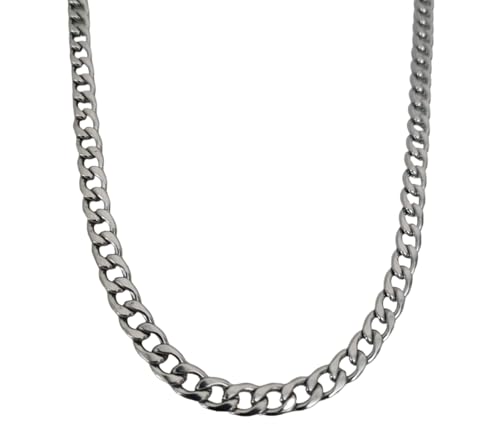 Cordão De Aço Inox Hipoalergênico Corrente Maciça De Aço Inoxidável Elo Tipo Grumet 70CM de Comprime