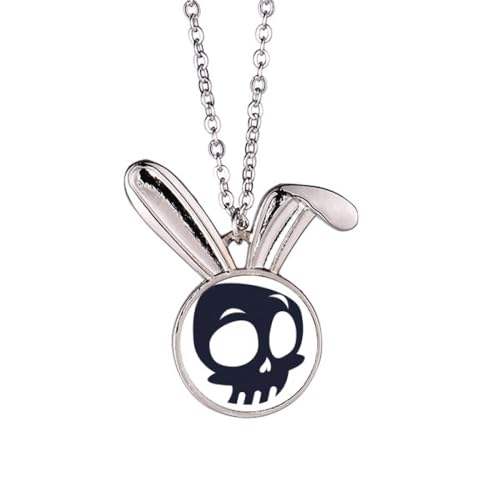 Collier pendentif squelette Halloween anti-ternissement métal
