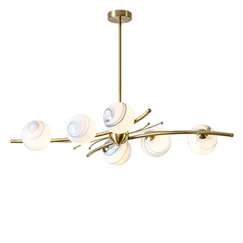 Chandelier LED or et verre pour un éclairage de salon prestigieux