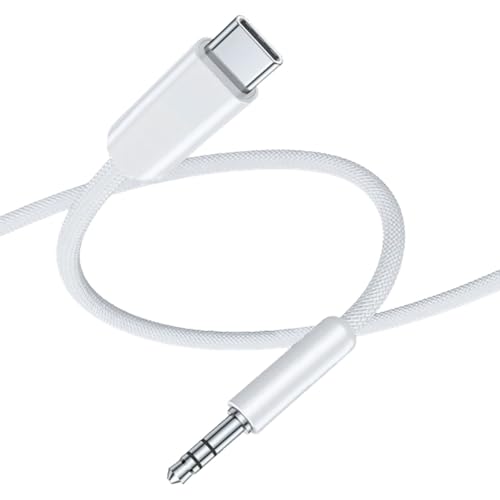 Mekalero Cable convertidor USB tipo C trenzado de 120 cm de largo a 3,5 mm para sonido claro, cable de sonido estéreo macho a macho para llamadas de juego
