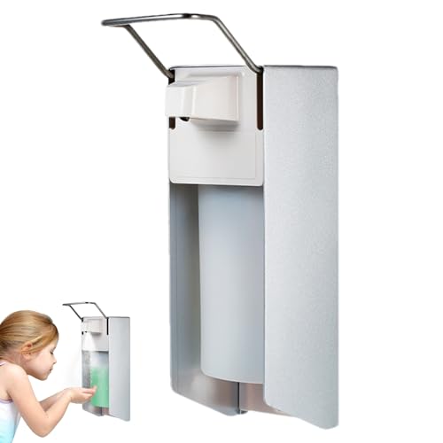 Dispensador de champú de pared – Prensa de codo, soporte de loción para baño, champú corporal, dispensador de bomba de líquido, recipiente recargable que ahorra espacio