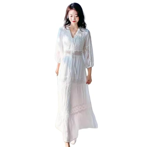 Robe maxi amincissante blanche femme coupe longue gainante été