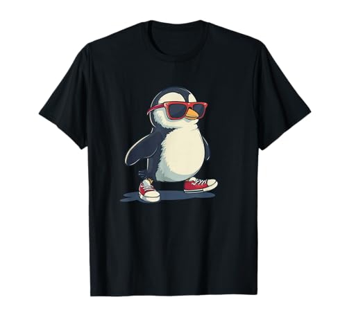 Lustiger Pinguin mit coolen Schuhen und Sonnenbrille T-Shirt