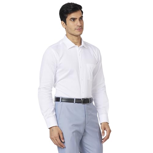Image of Park Avenue Men's Pure Cotton Structure Pattern Slim Fit Semi Cutaway Collar Full Sleeve Formal Shirt