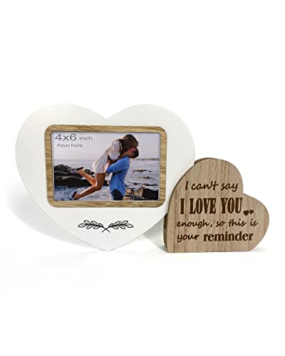 Ylu Yni Gifts For Boyfriend Anniversary Valentines Gifts Engagement Gifts For Couples, 4X6 Picture Frame With Heart Shaped, Engraved Love Sign, Wood, Valentines Day Decor #TOP8