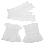 NIYANGLE 1 Set viktorianische Spitzenkragen und Ärmelmanschetten, französisch plissierter falscher Kragen, elegante plissierte Manschetten für Damen und Mädchen, Festival, Maskerade, Alltagskleidung,