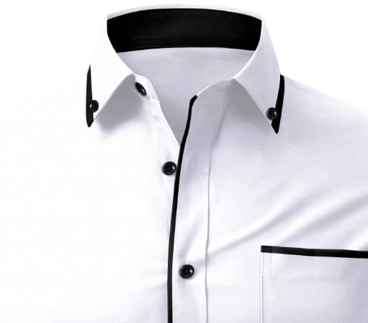Image of Men's Regular Fit Casual Shirt, Solid Pattern, Slim Collar