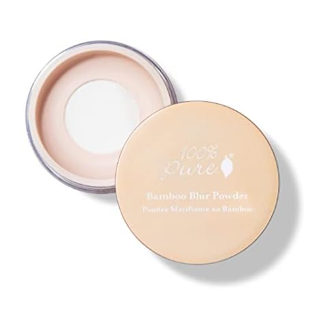 100% PURE Bamboo Blur Powder Tinted Setting Mattifying Face Makeup, Oil Absorbing Pore Minimizing Light Finish - Long Lasting, Vegan, Fruit Pigmented Translucent Color (Sheer) - 0.2 Oz Cover