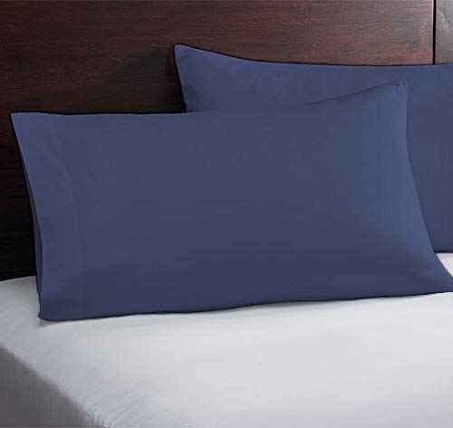 Image of YRM Bedding's - Egyptian Cotton Pillow Cases 400-TC Premium Hotel Quality 2 - Pcs Pillow Covers (17 inch x 27 inch) - Medium Blue Color