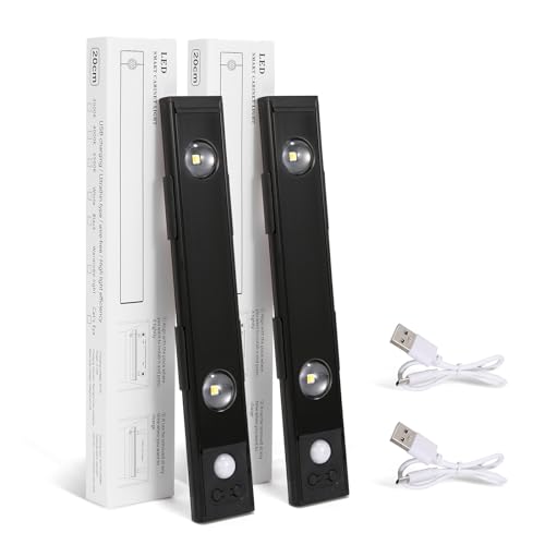 Image of Gun Safe Lights, LED Light for Gun Safe Gun Cabinet, Lens LED Motion Sensor Light, Adjustable Lighting 3 Color temperatures, Type-C Charging, Buckle Installation with 3M Adhesive(2 Packs)