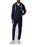 champion american tape - fall fleece full zip, felpa con cappuccio uomo, blu marino, m