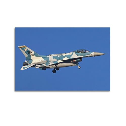 Toile F-16 Fighting Falcon peinture decorative premium de jet militaire poster haute definition