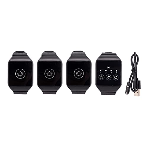GOWENIC Watch Pager, Wrist Pager Multipurpose Watch Pager with Stylish Design, 4 Channels, and Long Range, for Home Factory Workshop Bowling Alley (3 for 1),