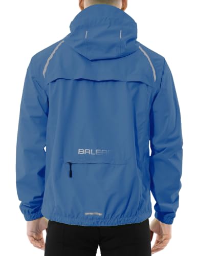 baleaf Men's Rain Jacket Waterproof Hood Lightweight Packabl...
