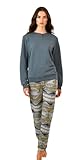 BIRIKKINA Pigiama Donna Invernale in Caldo Jacquard - Pigiama Donna Felpato (IT, Testo, M, Regular, Regular, 6502 Marengo)