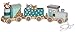 KINDSGUT Petit Train en Bois et Cubes de Construction, Jouet en Bois bébé, Les Animaux du Zoo, étoiles