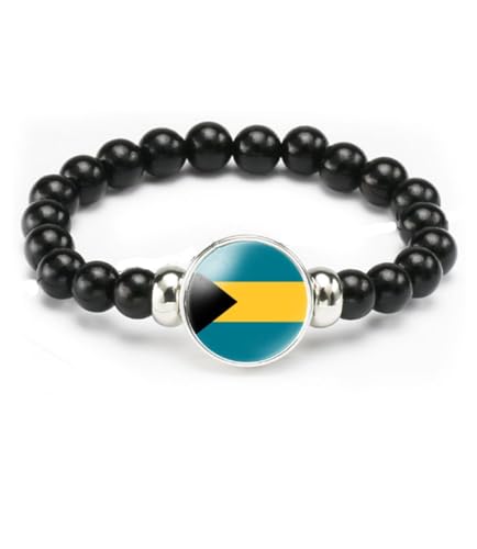 vmcoatdu National Flag Bracelet Elastic Rope Beaded Bracelet Support Your Country Travel Souvenir Gifts for Men Women