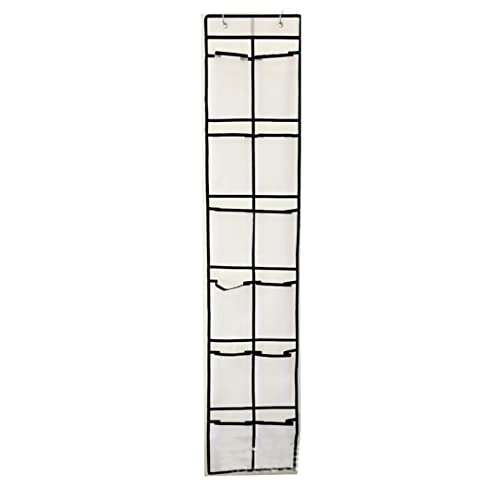 CAKEEYUM 1pc Storage Bag Over The Door Shoe Organiser 12 Large Mesh Pockets Heavy Duty Hanging Narrow Wardrobe Door Storage White Hanging Shoe storageStorage Bag Over Organiser