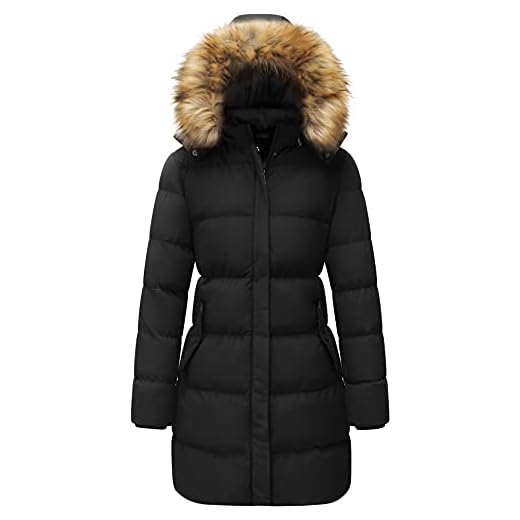 WenVen Manteau d'hiver Long pour Femme Veste matelassée épaisse Veste matelassée Chaude Parka d'hiver avec Capuche en Fausse Fourrure