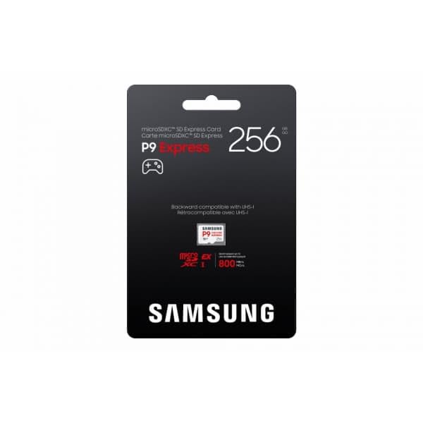 Samsung P9 Express microSD Express 256 GB, High-Speed Gaming Memory Card for Nintendo Switch 2, up to 800 MB/s Read, Up to 200 MB/s Write, for 4K UHD Video, Consoles and Cameras, MB-MK256T/WW