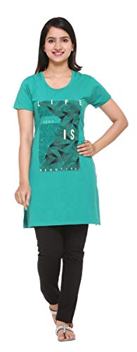Image of In Love Women's Printed Cotton Plus Size Longline T-Shirt Half Sleeve with Pockets Pack of 2