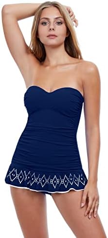 Profile by Gottex Women's Standard Bandeau Swimdress One Piece Swimsuit, Tutti Frutti Navy, 6