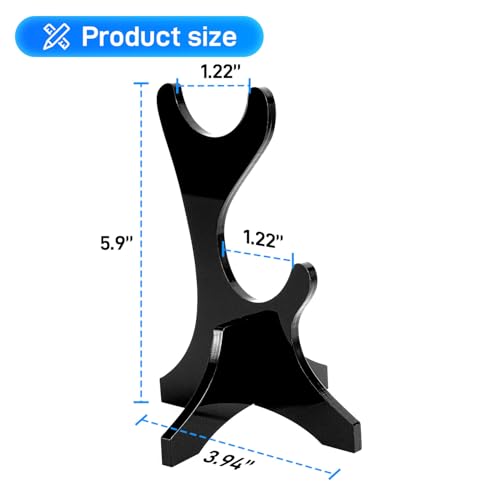 Elifinds Adjustable Double-Layer Lightsaber Stand, Acrylic Sword Holder & Multifunctional Display Stand for Wand, Samurai Sword, Flashlight – Custom Spacing for Perfect Weapon Display (Black) - Thumbnail 6