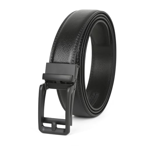 Yaopeing Men's Belt,Leather Ratchet Belt for Men with Adjustable Automatic Buckle,Trim To Fit(35mm)
