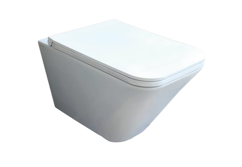 Coppia di sanitari sospesi in ceramica 36x54 cm Azzurra Ceramica serie Build - Bianco lucido, Standard