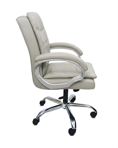 Image of activa Executive Revolving Office Chair | Ergonomic Computer Desk Chair with Cushioned Seat| Heavy Duty Steel, Adjustable Height & 360 Swivel Wheel| Study /Home /Offcie Visitor Chair (Star, Light Grey)