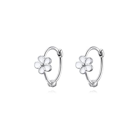 Reffeer 925 Sterling Silver Daisy Hoop Earrings Cover