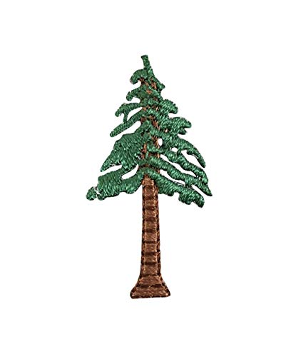3' Natural Pine Tree - Forest/Woods - Embroidered Iron on Patch
