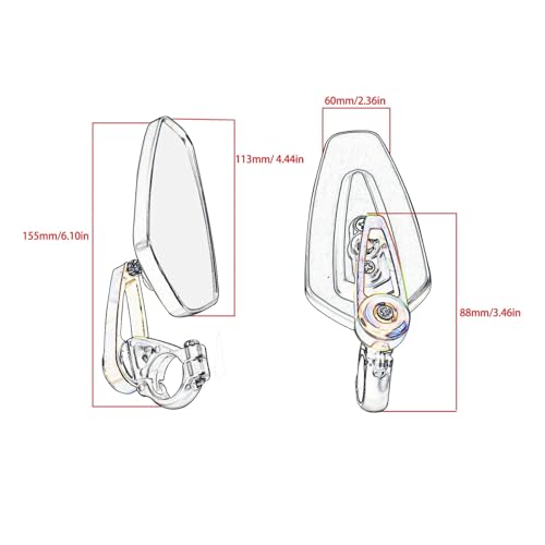 Retrovisor moto universal manillar 22 mm accesorios scooter 7/8 4