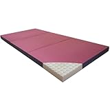 [アキレス] マットレス シングル 3つ折り 【目覚めを変える 高反発】 硬め 180N 厚さ8㎝ 【表面ふんわりフィット＆しっかり下支え】 2種の凹凸加工 レッド/ブラック AK-332 S(RE/BK)