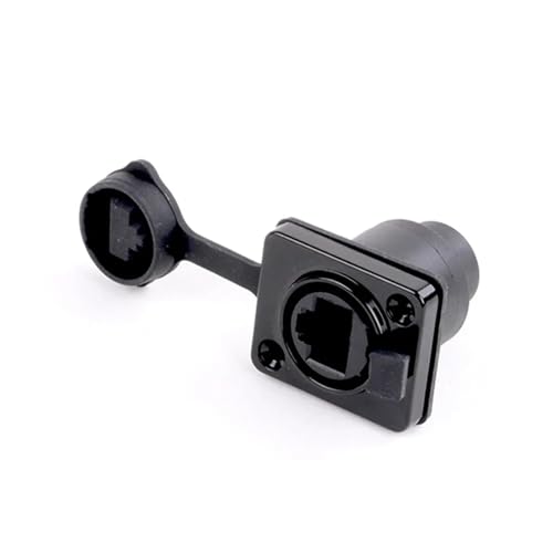 Conector RJ45 hembra de montaje en panel con cable 8P8C para red ethernet 5
