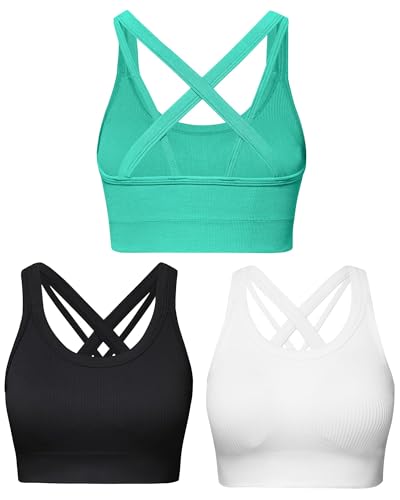 Image of Sports Bras for Women HIigh Support, Criss-Cross Back Padded Strappy High Impact Sports Bras for Women Large Bust