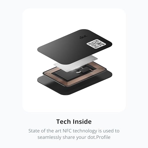 dot. Thin - Digital Business Card - Tap Compatible with iPhone & Android (Black)