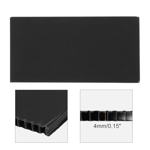 QUARKZMAN Wellpappe-Platten, 4 mm Schwarze Leere Rasenschilder, 12 Zoll x 6 Zoll wasserdichtes Schild, 5 Stück