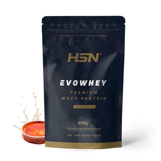 Concentrado de Proteína de Suero de HSN Evowhey Protein 2.0 | Sabor Crema Catalana 500 g = 17 Tomas por Envase | Whey Protein Concentrate | No-GMO, Vegetariano, Sin Gluten ni Soja