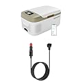 EUHOMY 16QT Car Refrigerator Bundle with 12V DC & 110-240V AC Portable Refrigerator Freezer Fridge Cooler and 11.6FT 12V DC Power Cord