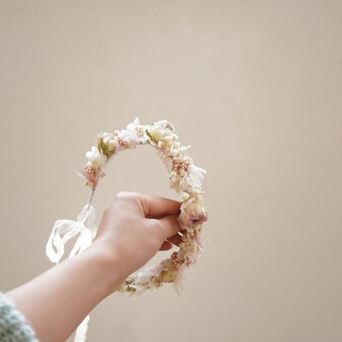 Corona de flores secas para boda miniatura 7
